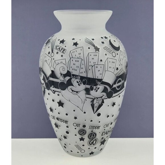 Enesco Mickey Minnie Stepping Out Vase 9" - Picture 1 of 4